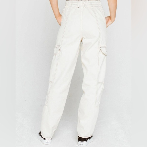 Urban Outfitters BDG Relaxed Skate Cargo Jean 27 Off‎ White Ivory Baggy Utility - Picture 11 of 12